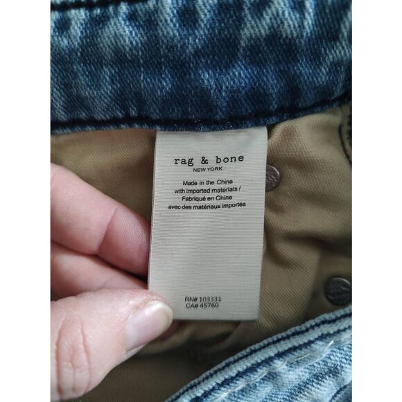 Rag and Bone Women’s Size 27 Dre Low Rise Slim Boyfriend Jeans Distressed Hem - Picture 7 of 7